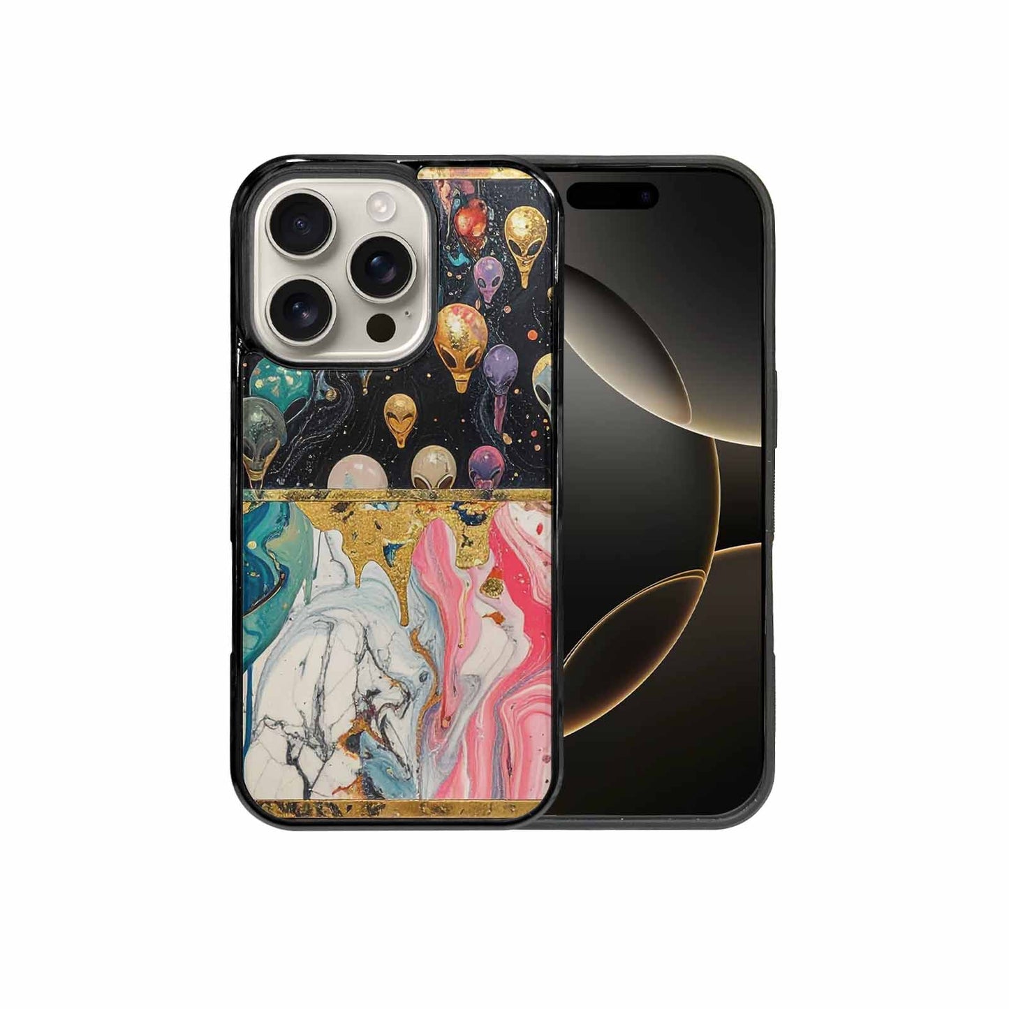 iPhone 16 Pro Case — Aliens Marblealiens Pattern Cyi, Original Design Phone Case