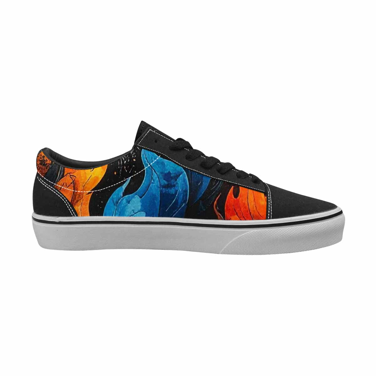 WOMEN'S Flame Burst Lace-Up Canvas Kaleidoscope Sneakers
