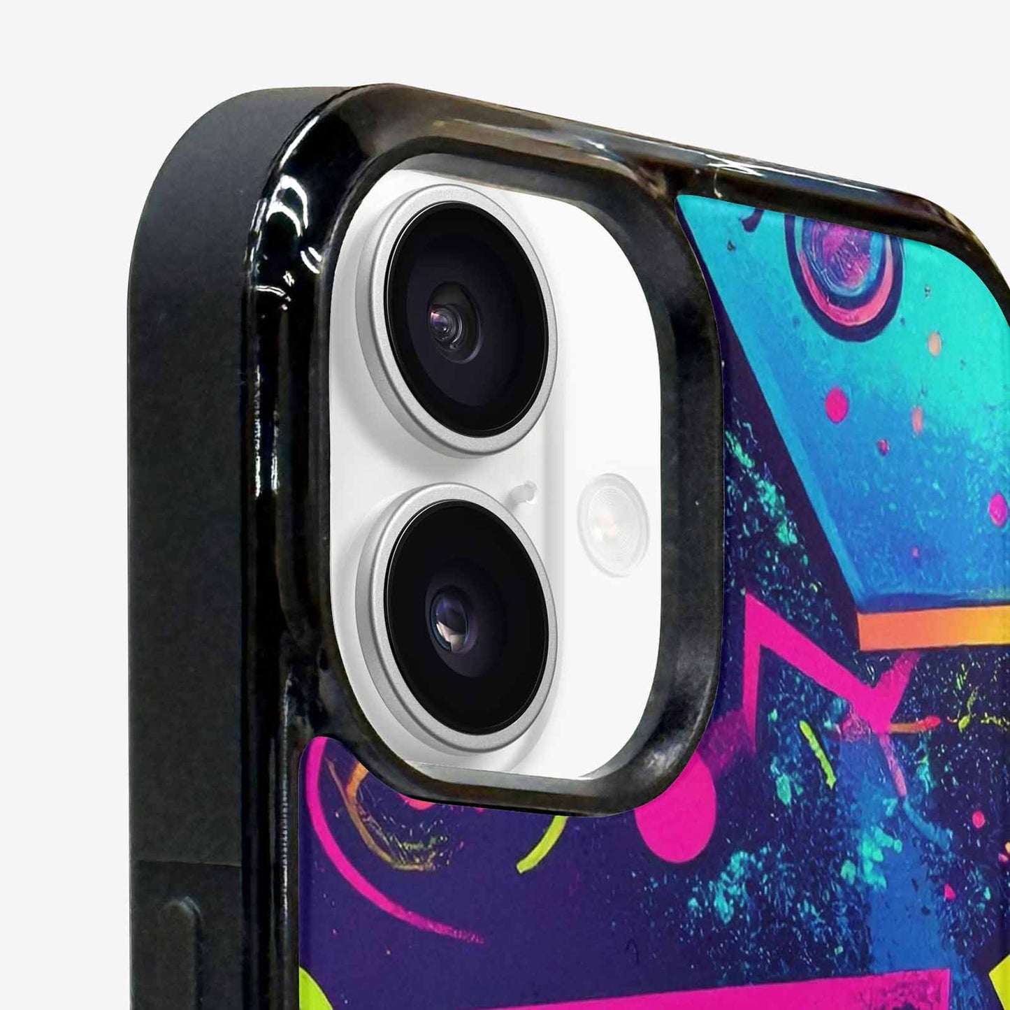 iPhone 16 Plus Case — Memphis Squiggles Triangles Dots, Custom Made Phone Cover