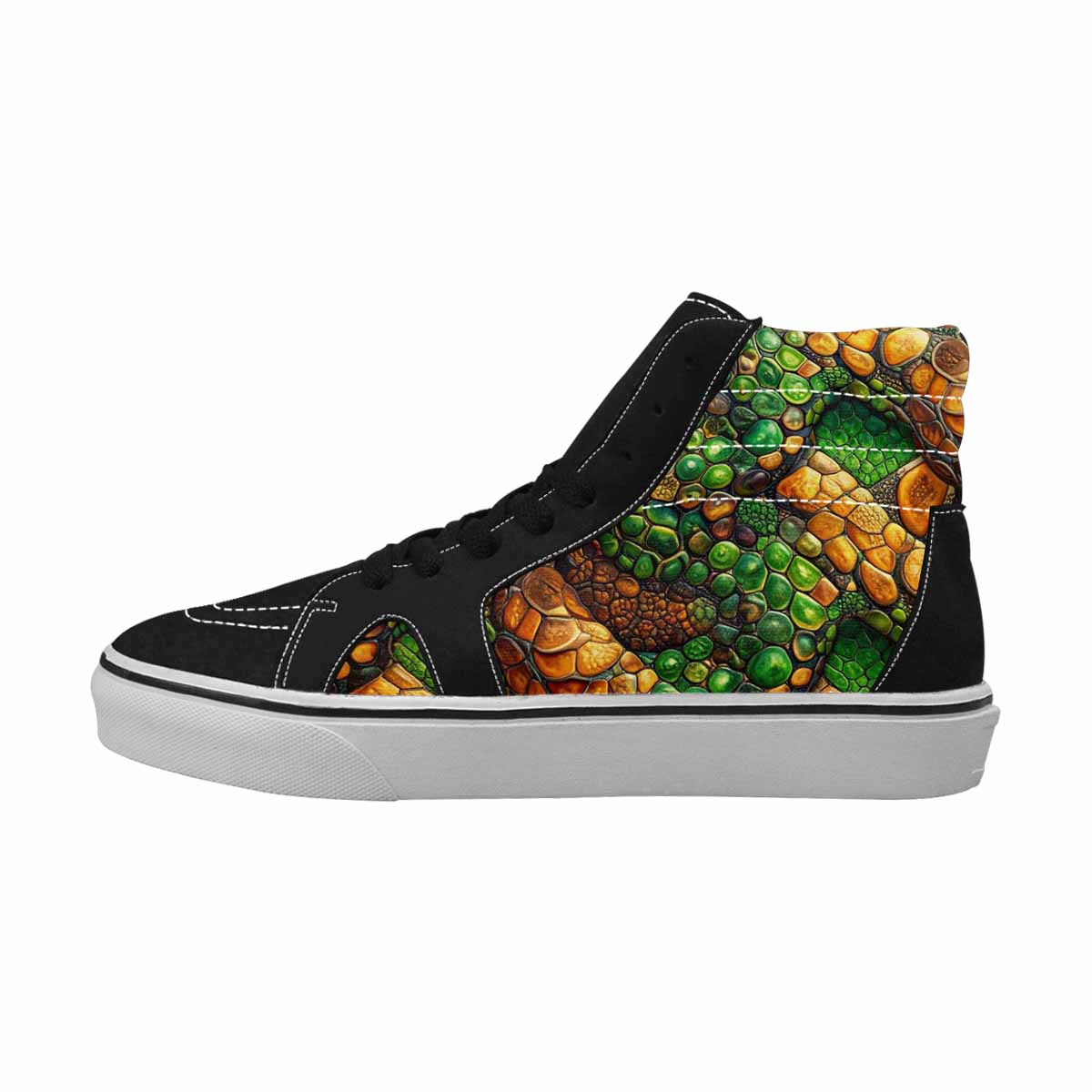 WOMEN'S Snake Skin Reptile High Top Canvas Dark Academia Custom Sneakers