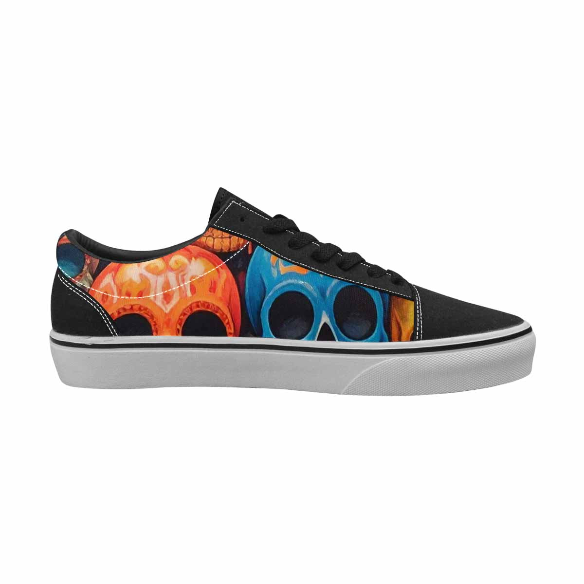 WOMEN'S Skulls (general) Skulls Lace-Up Canvas Surreal Custom Shoes