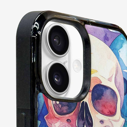 iPhone 16 Case — Kulls Watercolor Skulls Small Skull Pattern, Custom Phone Case