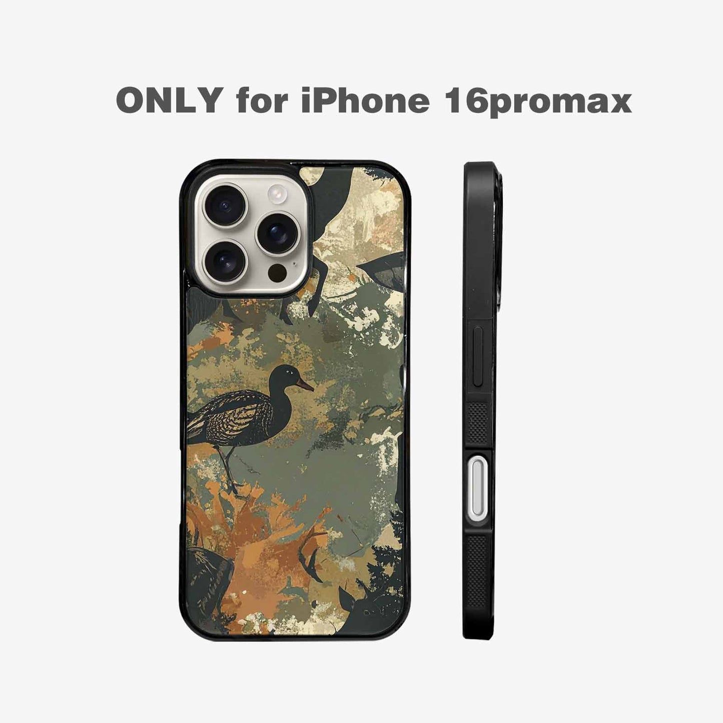 iPhone 16 Pro Max Case — Hunting Camouflage Pattern With Deer And, Custom Print Case Cover