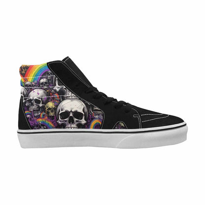 MEN'S Rainbow From Skull S High Top Canvas Vibrant Chaos Custom Sneakers