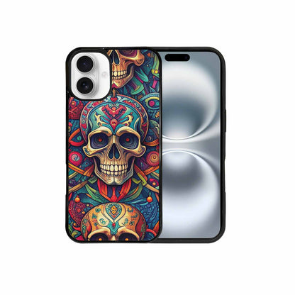 iPhone 16 Plus Case — Sacred Geometry Lots Of Skulls Seamless, Personalized Phone Case