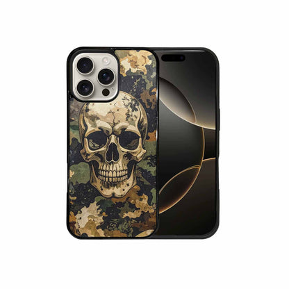 iPhone 16 Pro Max Case — Military Camo Skull Custom, Unique Phone Case Design