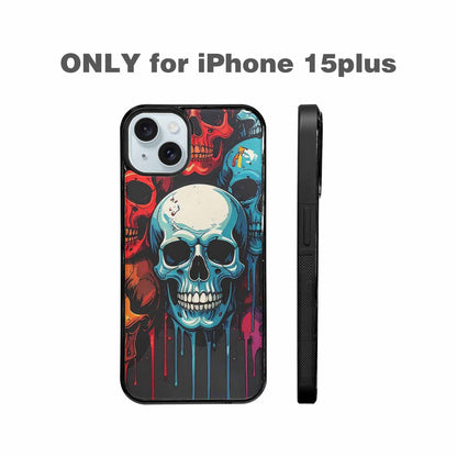 iPhone 15 Plus Case — Dripping Skulls Collage Custom, Custom Designed Case Cover
