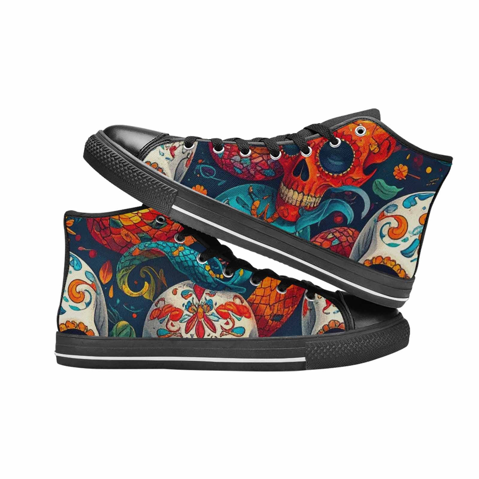 WOMEN'S Snake Skulls Print Alt High Top Canvas Dark Academia Custom Sneakers