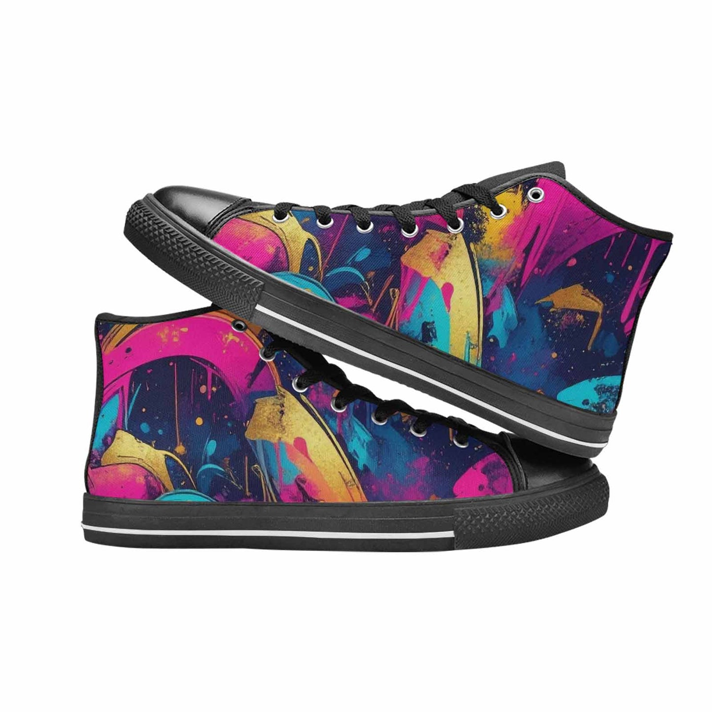 MEN'S Paint Splatter High Top Canvas Dark Academia Sneakers