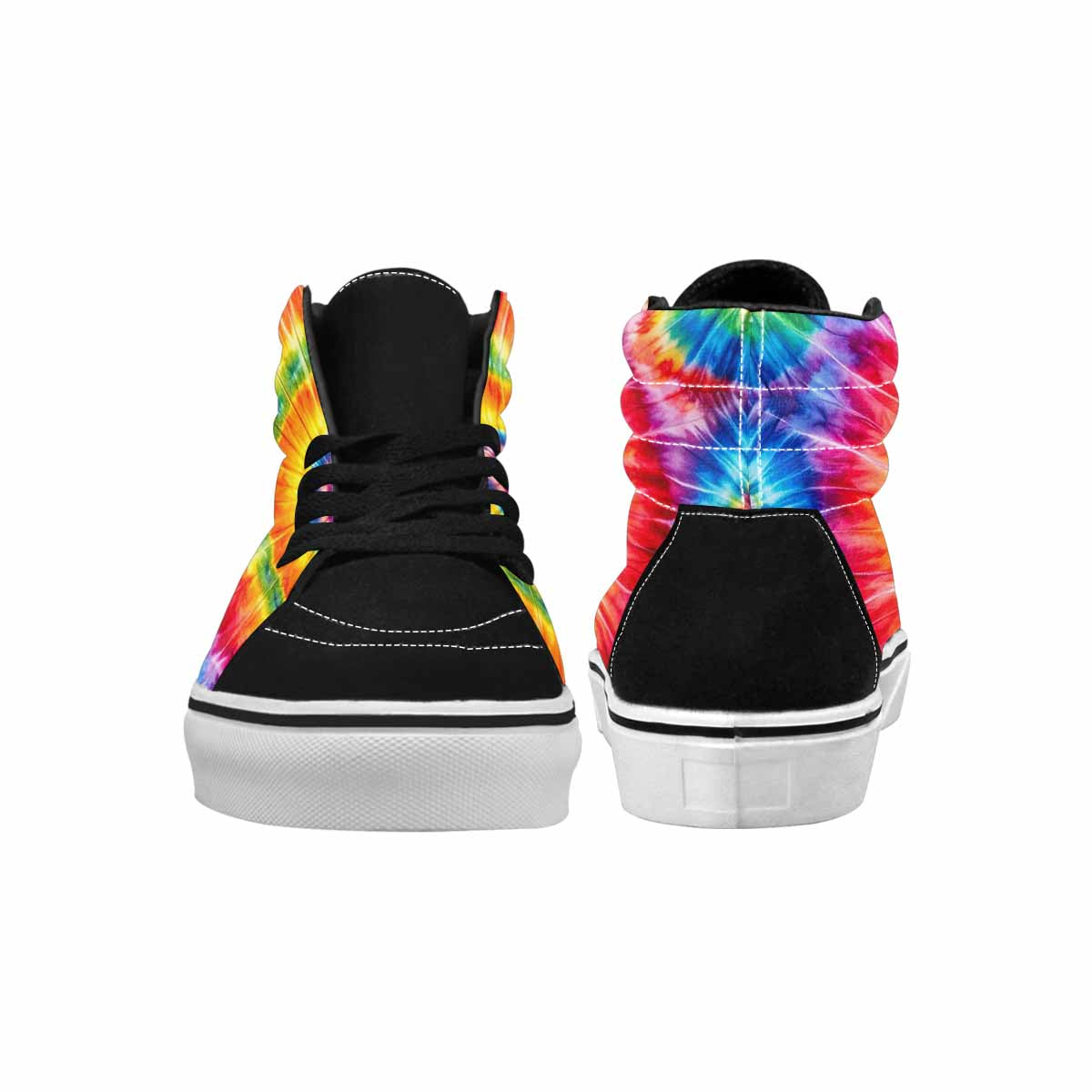 WOMEN'S Rainbow Spiral Tie Dye High Top Canvas Dreamcore Custom Sneakers