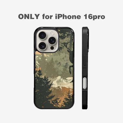iPhone 16 Pro Case — Hunting Camouflage Pattern With Deer And, Custom Printed Phone Case