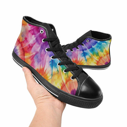 MEN'S Tie Dye Swirl High Top Canvas Grunge Sneakers
