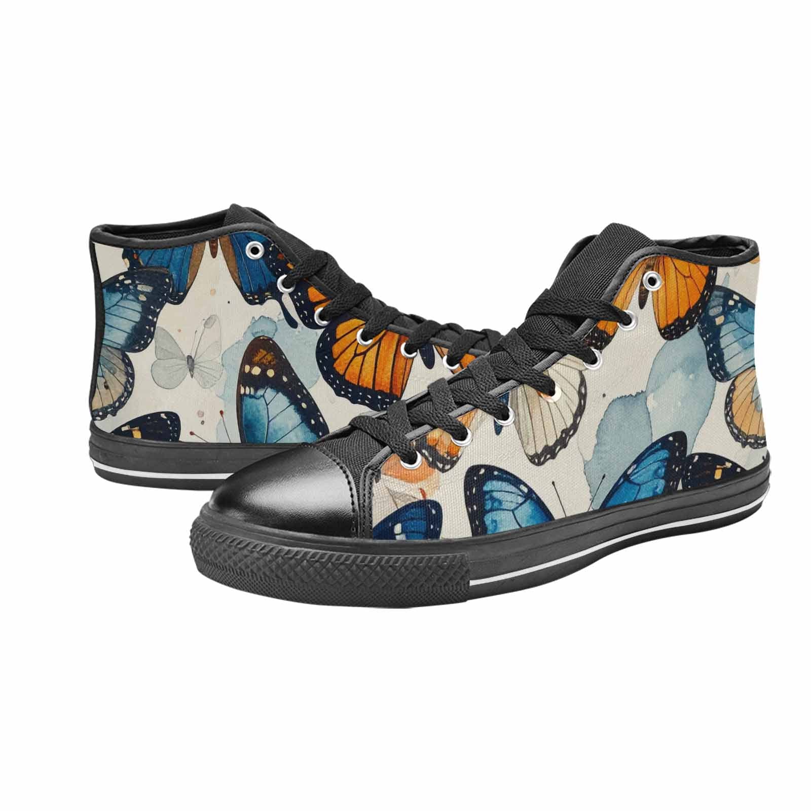 MEN'S Butterfly Wing High Top Canvas Dark Academia Custom Sneakers