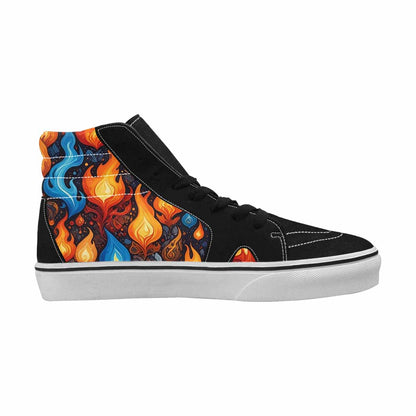 WOMEN'S Fire Flame High Top Canvas Aesthetic Custom Sneakers