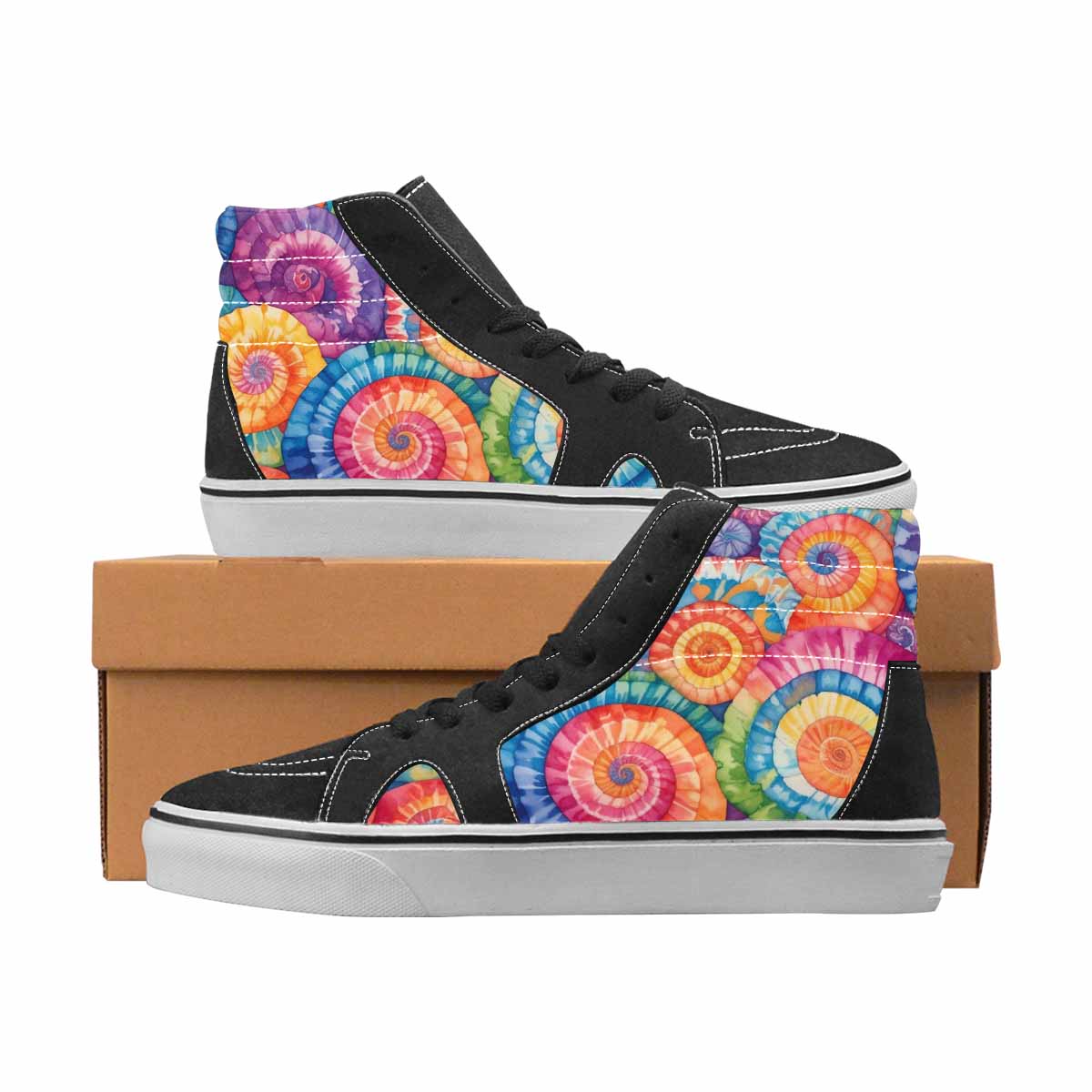 WOMEN'S Tie Dye High Top Canvas Custom Design Y2K Sneakers