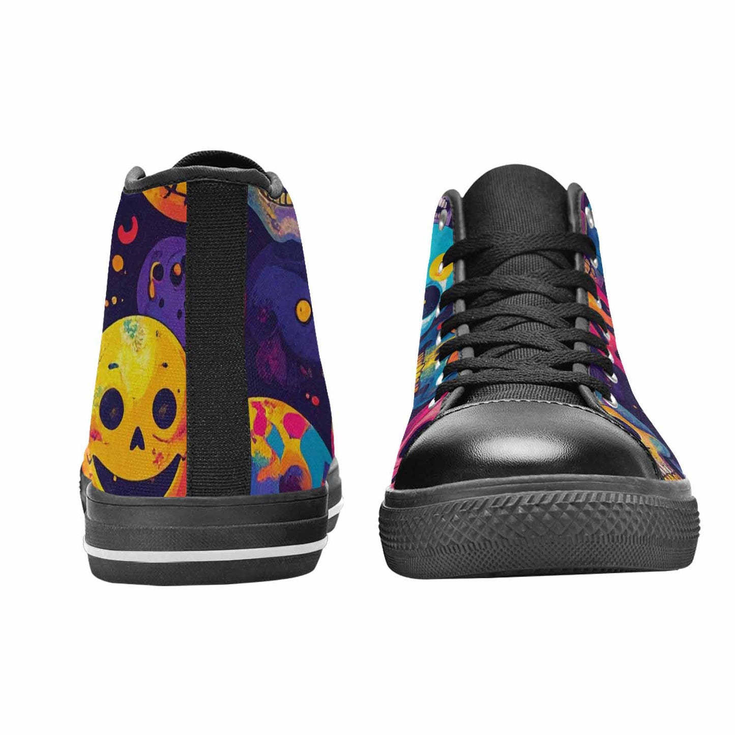 MEN'S Skeleton People Face High Top Canvas Cottagecore Custom Shoes