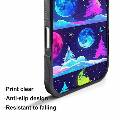 iPhone 17 Pro Max Case — Neon Winter Moon Cartoon Cute, Custom Made Phone Cover
