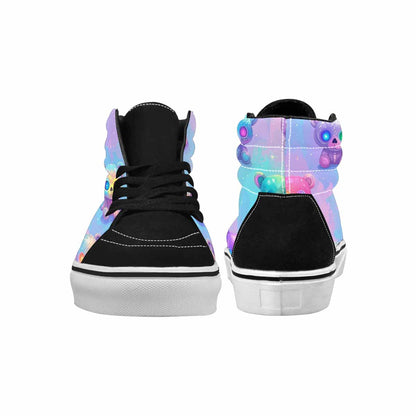 MEN'S Rainbow Teddy Skeletons Eye High Top Canvas Melting Art Custom Sneakers