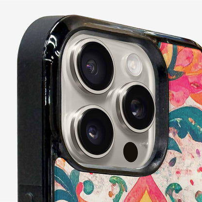 iPhone 16 Pro Max Case — Marble Floral, Custom Art Phone Cover
