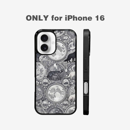 iPhone 16 Case — Wolves Everywhere Collage Overlap Small Wolf, Custom Phone Case