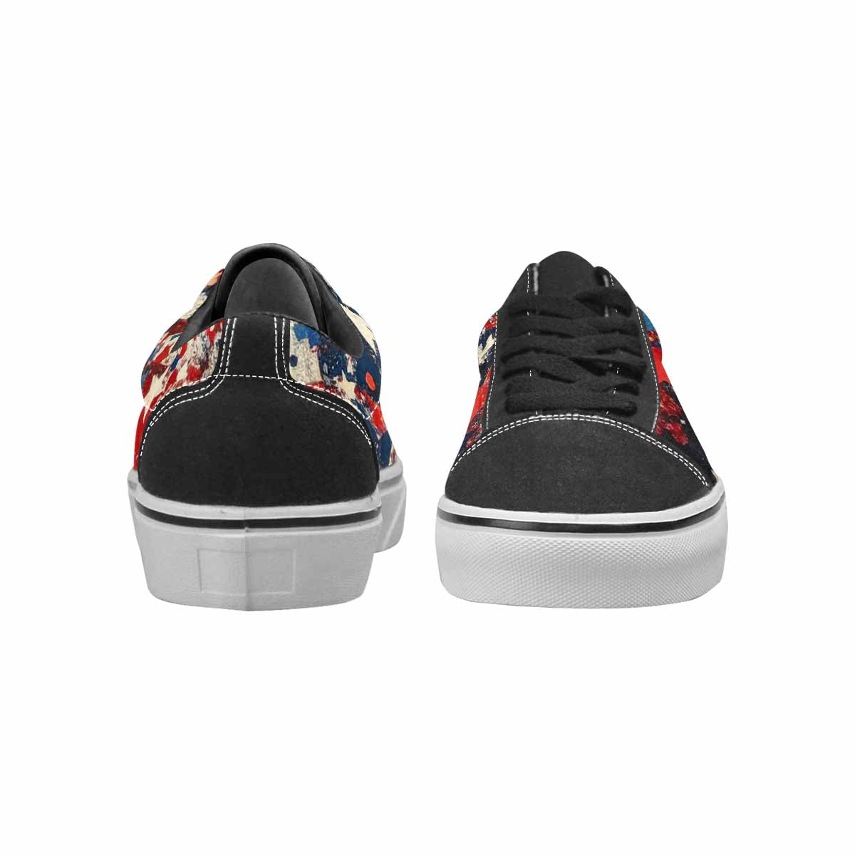WOMEN'S Patriotic Stars Stripes Lace-Up Canvas Vibrant Chaos Sneakers