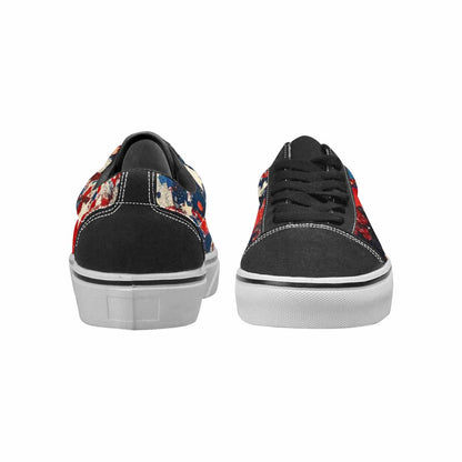 WOMEN'S Patriotic Stars Stripes Lace-Up Canvas Vibrant Chaos Sneakers