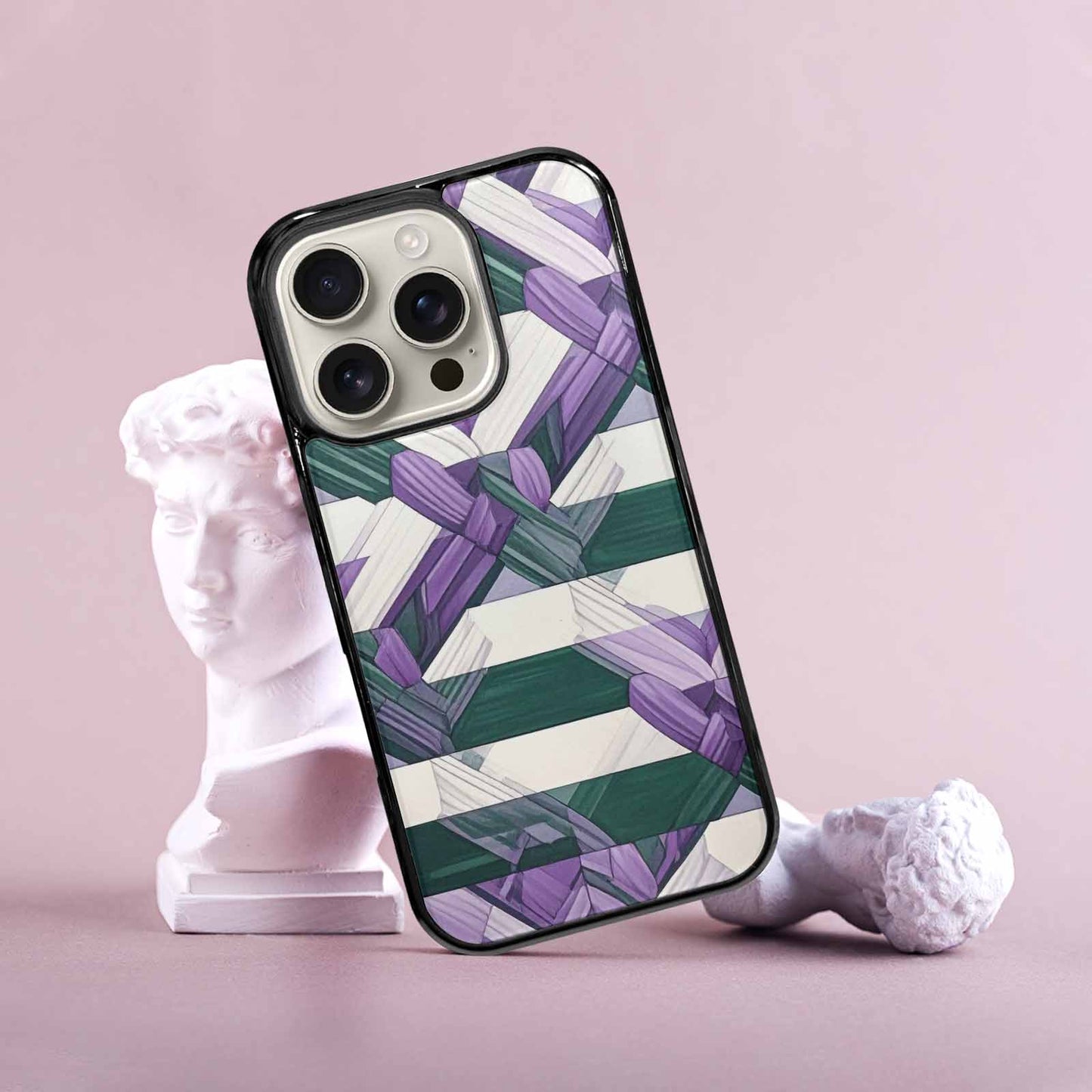 iPhone 16 Pro Case — Genderqueer Flag Color Theme Small Rainbow, Custom Printed Phone Case