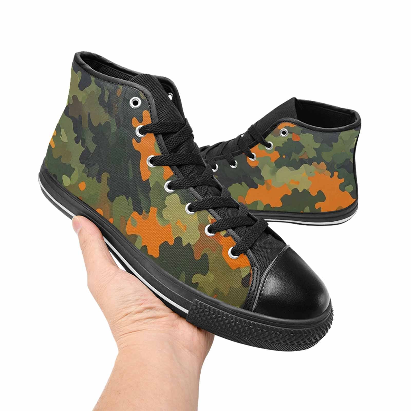 MEN'S Military Camouflage Blotch High Top Canvas Vivid Custom Sneakers