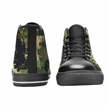 MEN'S Military Camouflage Blotch High Top Canvas Cottagecore Custom Shoes