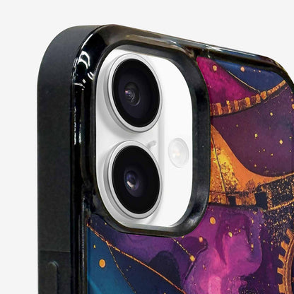 iPhone 16 Case — Steampunk Galaxy Art Seamless Pattern Vibrant, Personalized Phone Case