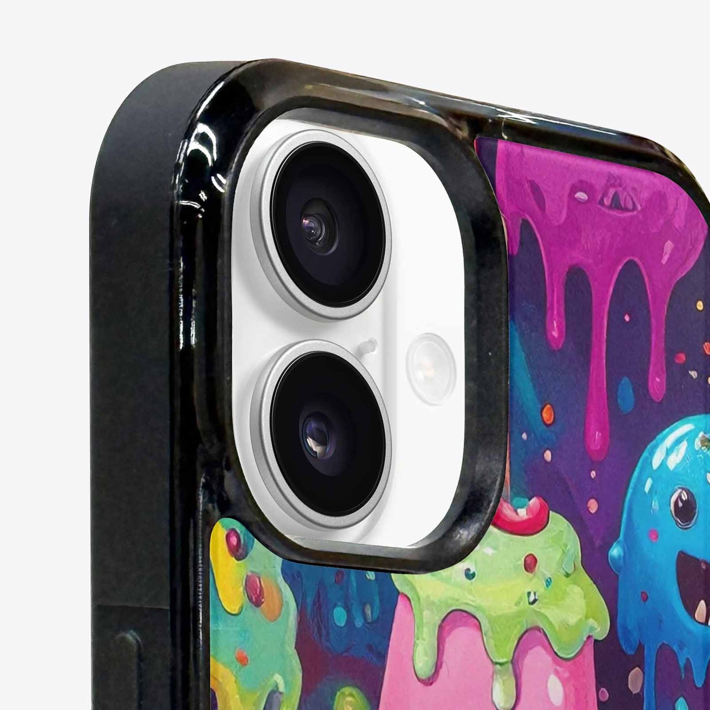 iPhone 16 Case — Melting Ice Cream Monster Charac, Custom Printed Phone Case