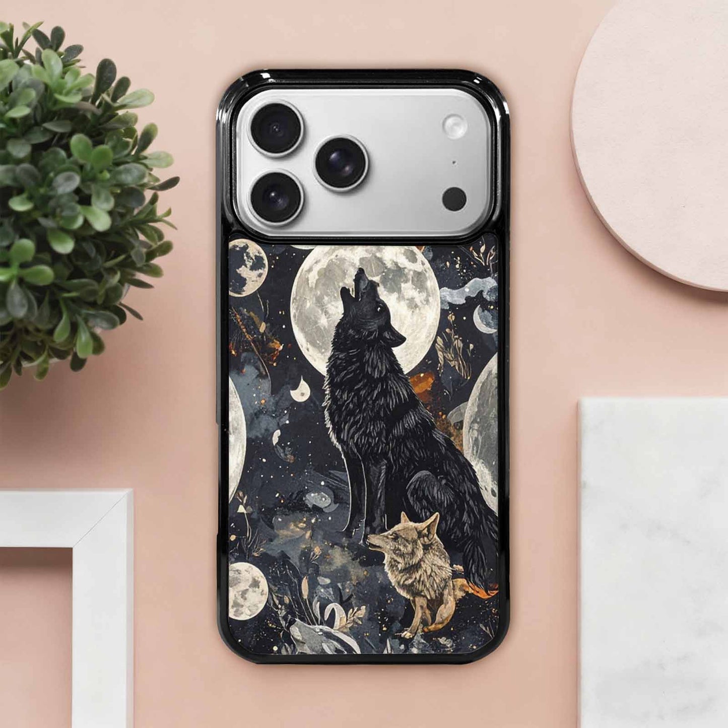 iPhone 17 Pro Max Case — Small Wolf Silhouette And Original Art, Custom Made Phone Cover