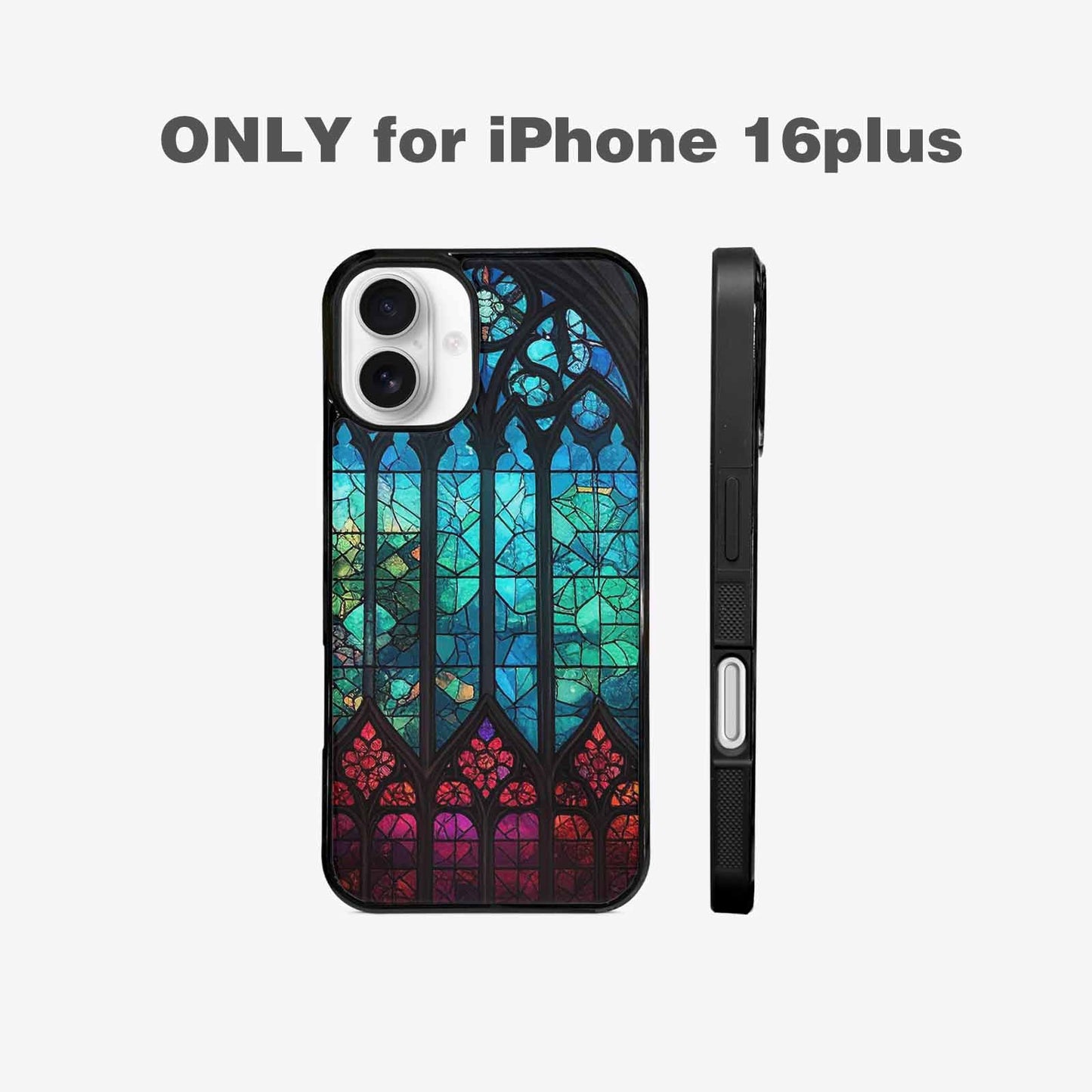 iPhone 16 Plus Case — Stained Glass Cathedral Custom, Original Design Phone Case