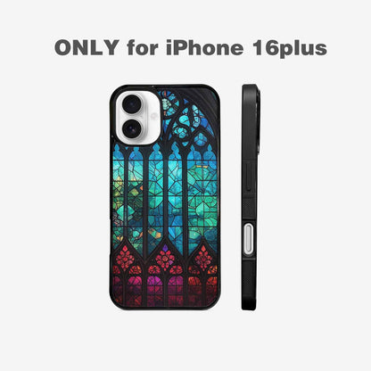 iPhone 16 Plus Case — Stained Glass Cathedral Custom, Original Design Phone Case