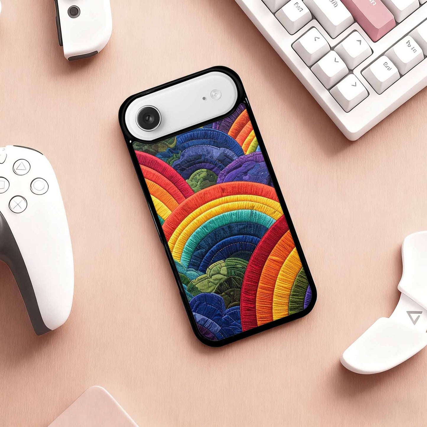 iPhone 17 Air Case — Vivid Camo Rainbow Arc Camo, Custom Phone Case