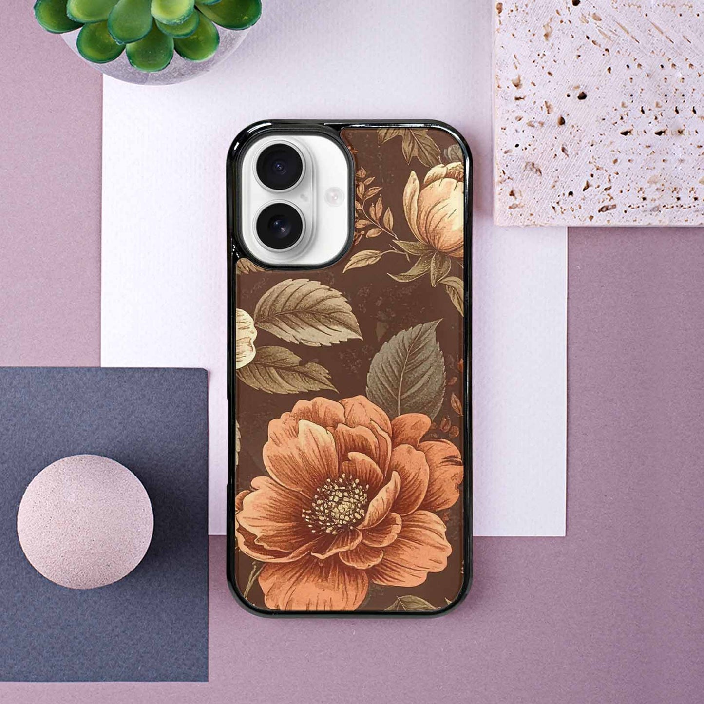 iPhone 16 Case — Vintage Botanical Art Pattern, Original Design Phone Case