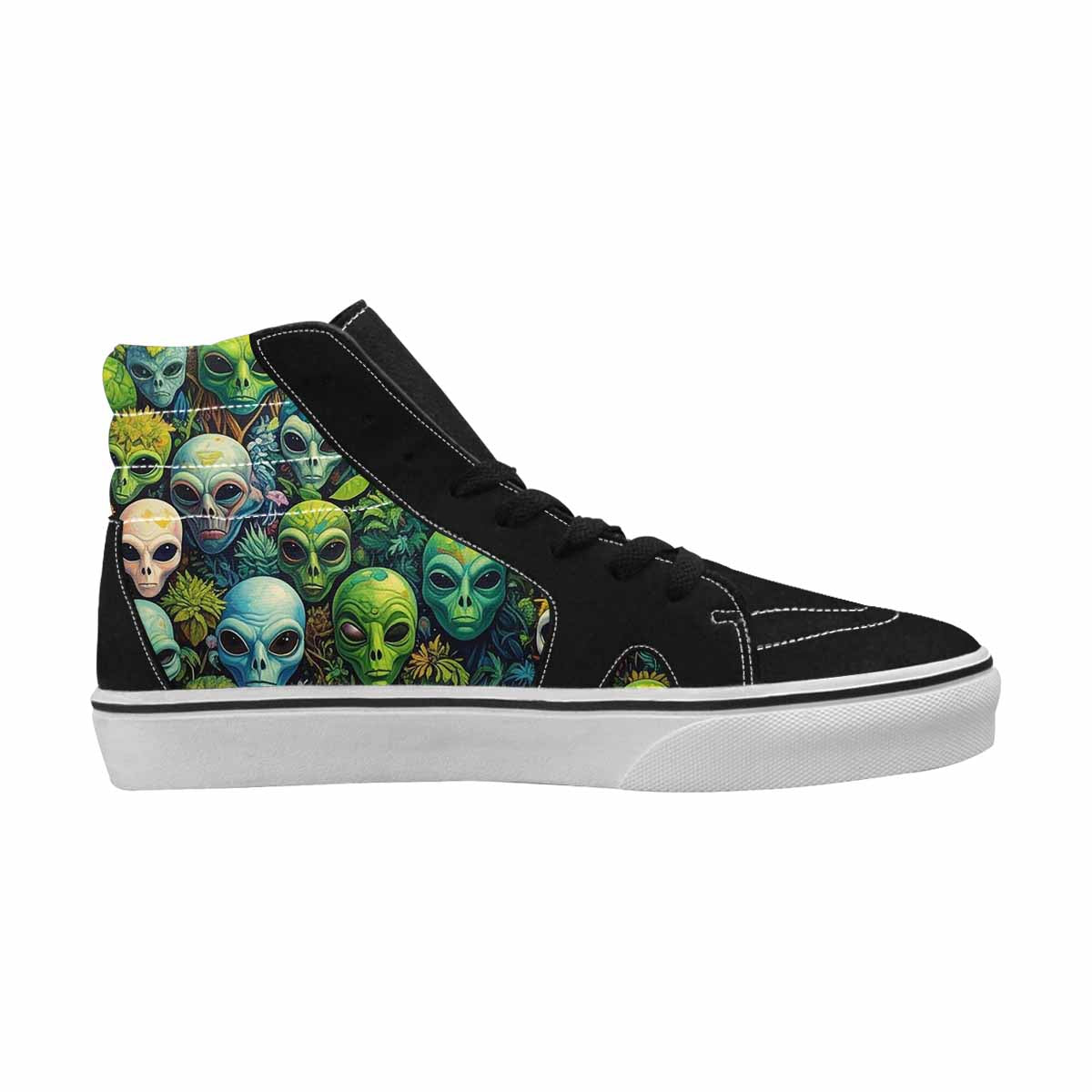 MEN'S Aliens High Top Canvas Wallpaper Art Custom Sneakers