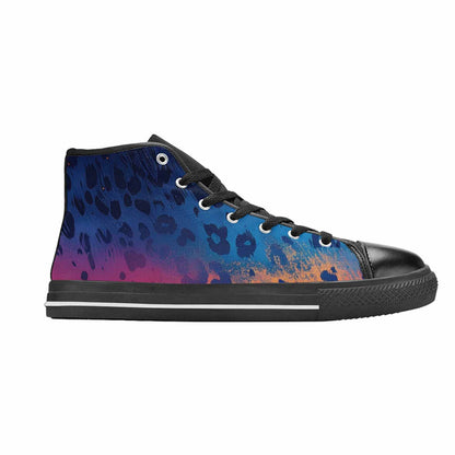 WOMEN'S Leopard Print Gradient High Top Canvas Grunge Custom Shoes
