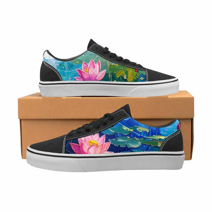 WOMEN'S Monet Impressionist Lace-Up Canvas Neon Fantasy Custom Shoes