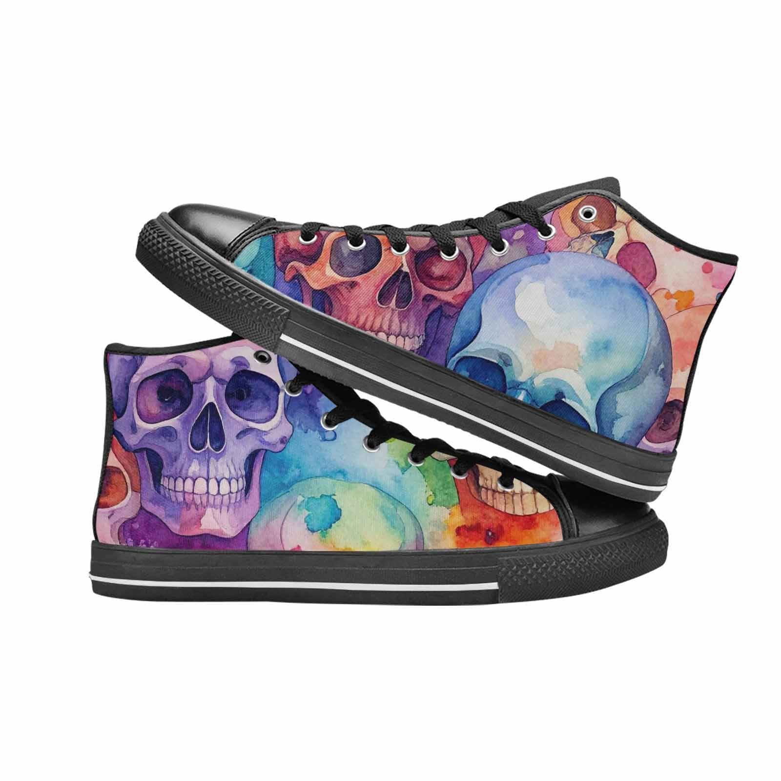MEN'S Kulls - Watercolor High Top Canvas Y2K Custom Shoes
