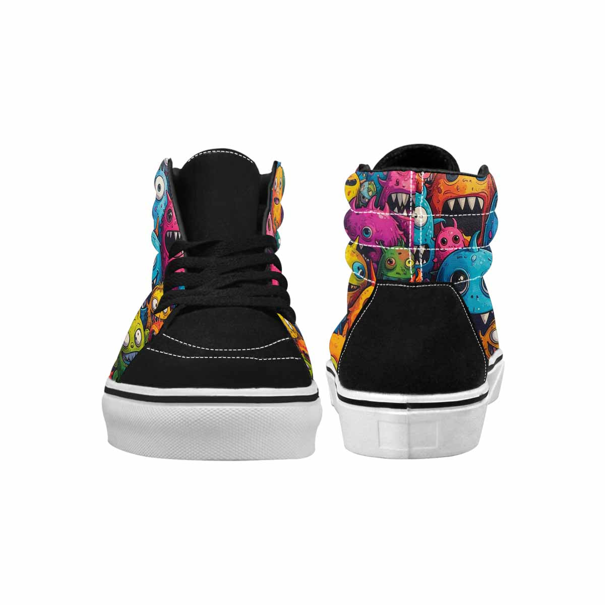 MEN'S Monsters High Top Canvas Bold Print Dreamcore Custom Print Sneakers