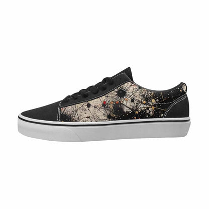 WOMEN'S Zodiac Black & Red Ink Canvas Personalized Vibrant Chaos Sneakers