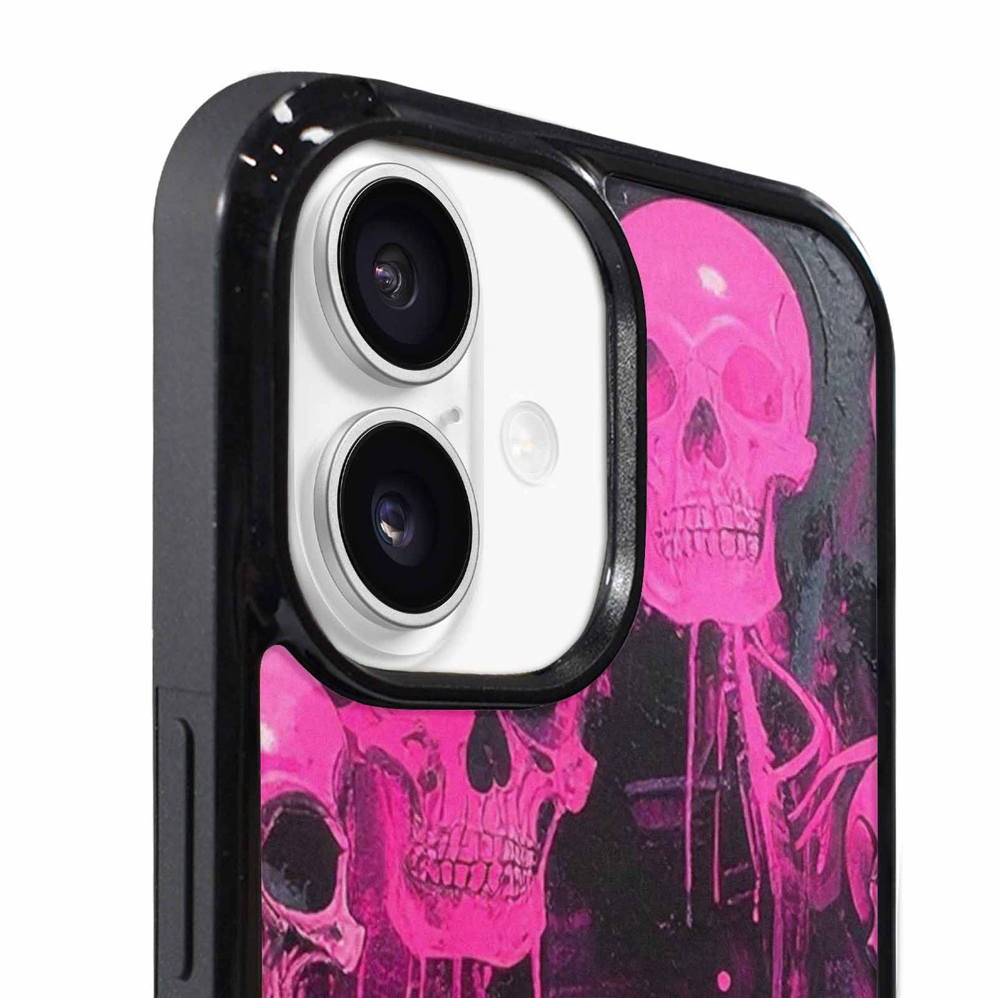 iPhone 17 Case — Skeletons Neon Pink Glowskelet Original Art, Custom Art Phone Cover