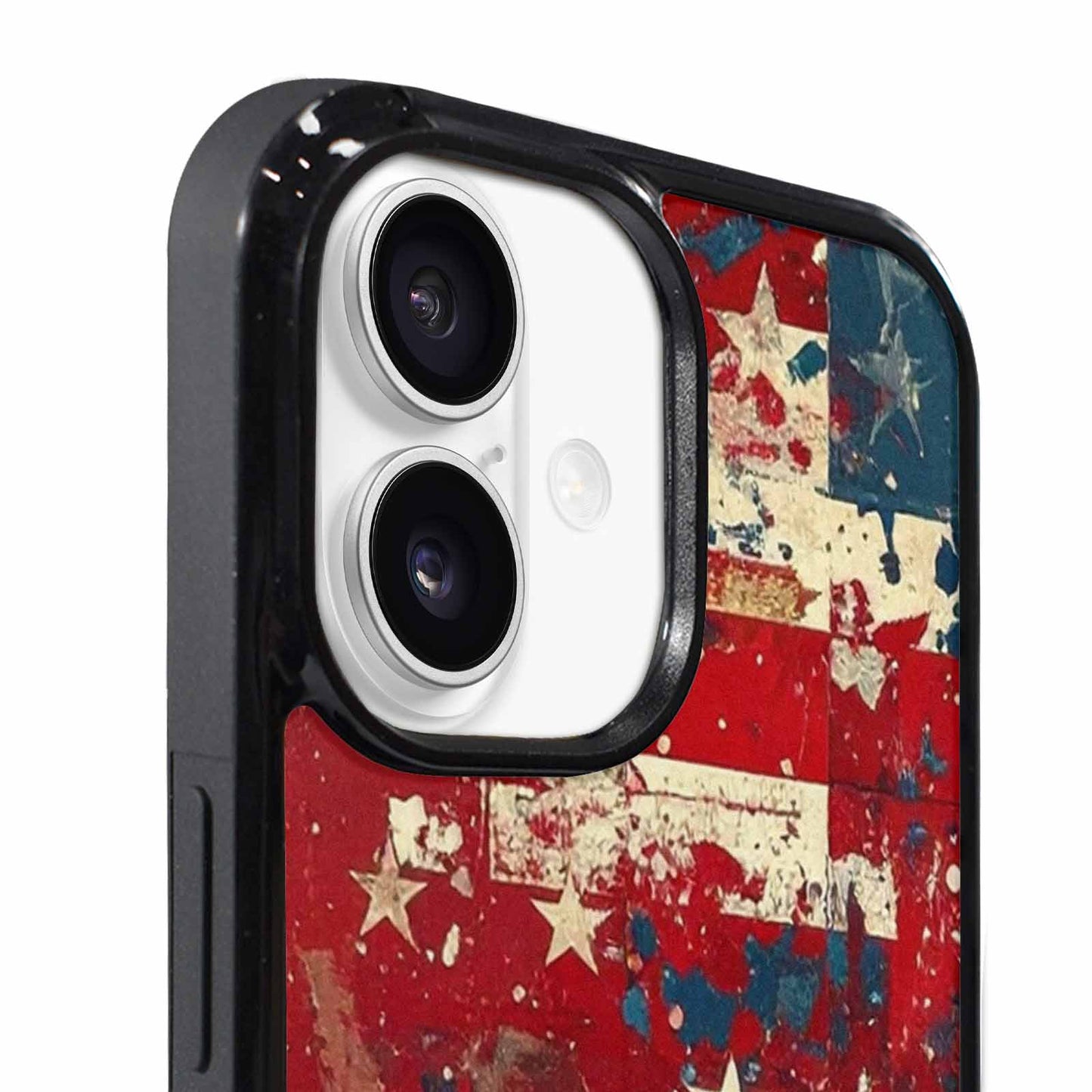 iPhone 17 Case — Small American Flag Stars Galaxy Space, Custom Printed Phone Case