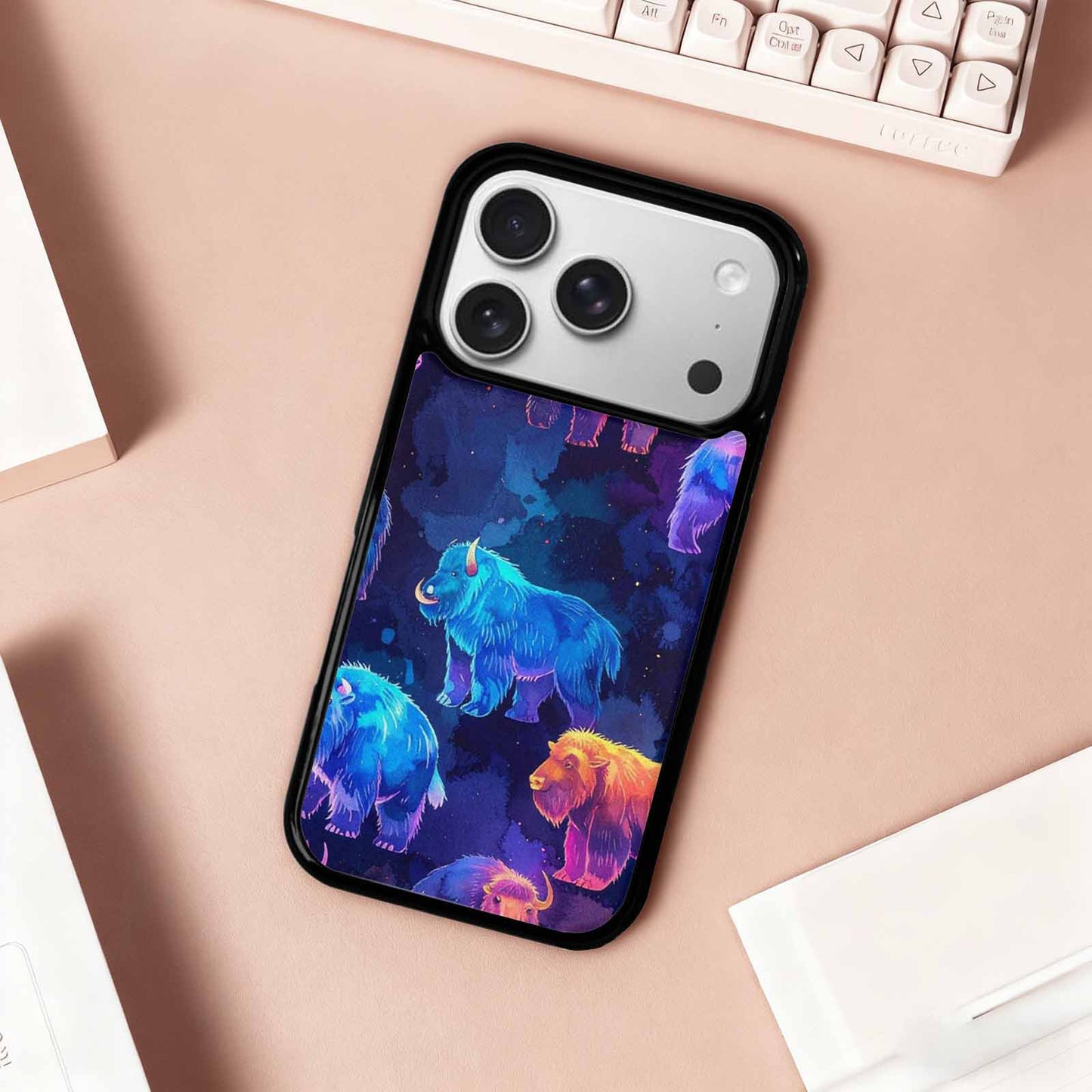 iPhone 17 Pro Case — Watercolor Cryptid Folklore Yeti Watercolor Abstract, Custom Phone Case