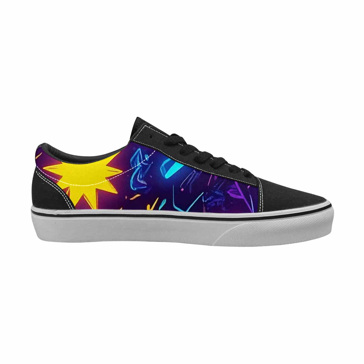 WOMEN'S 80s Retro Motif 80s Lace-Up Canvas Wallpaper Art Sneakers