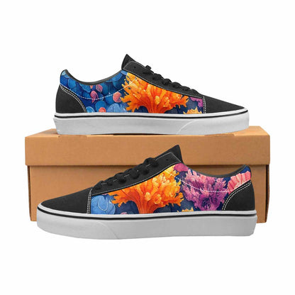 WOMEN'S Fish Scale Coral Canvas Lace-Up Vibrant Chaos Sneakers