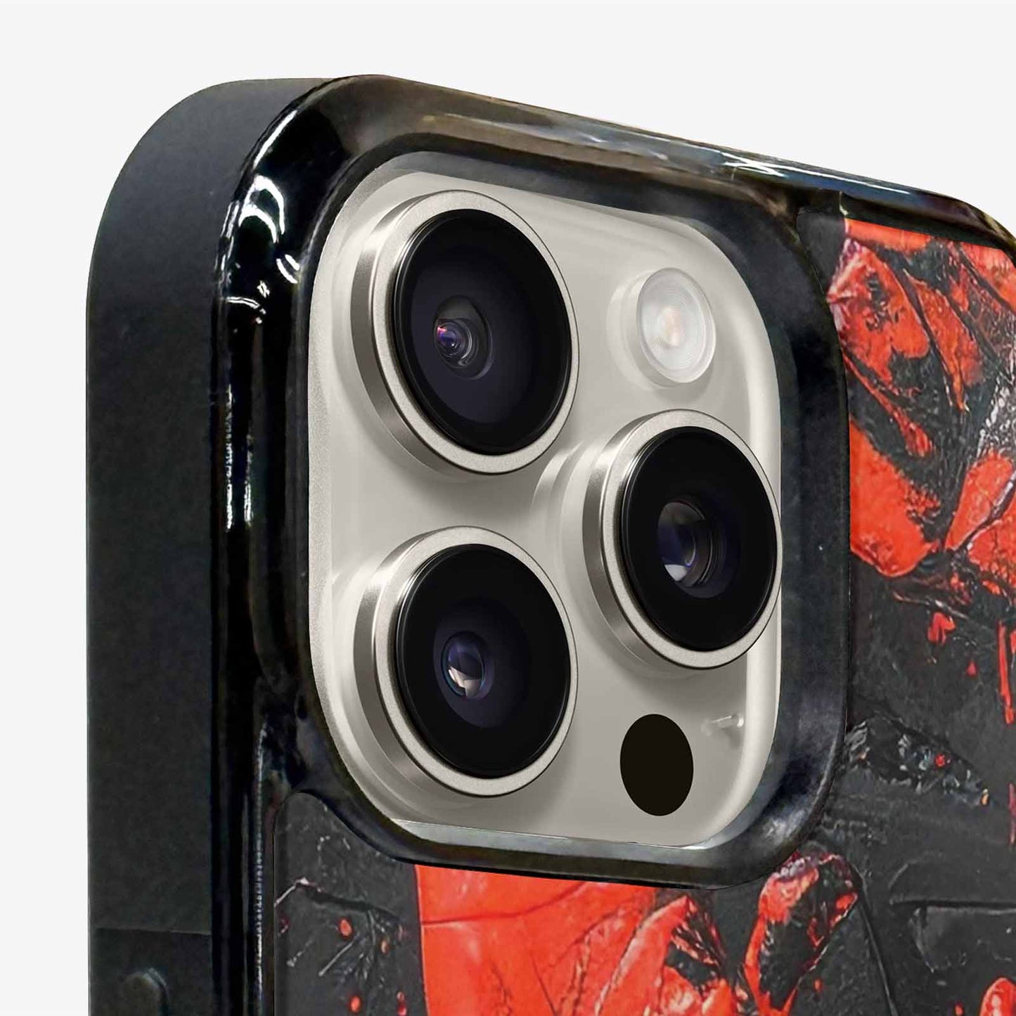 iPhone 16 Pro Case — Splatter Paint Art Hand Prints Black, Custom Print Case Cover