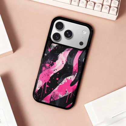 iPhone 17 Pro Case — Black Pink Ink Zebra Stripe Animal, Custom Printed Phone Case