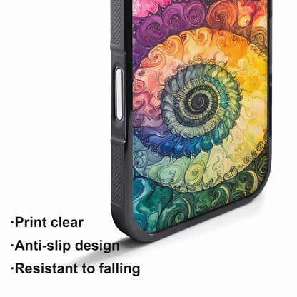 iPhone 17 Pro Case — Tie Dye Swirls Black White Tie, Customized Protective Case